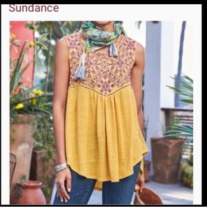 NWOT Sundance Cantina Embroidered Linen Tank, size small